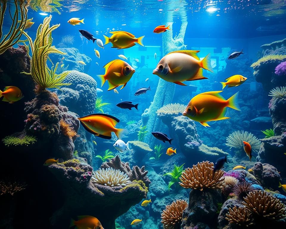 Bezoek een aquarium met exotische soorten