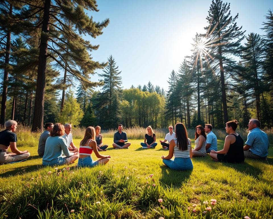 Doe mee aan een groepsmeditatie in de natuur