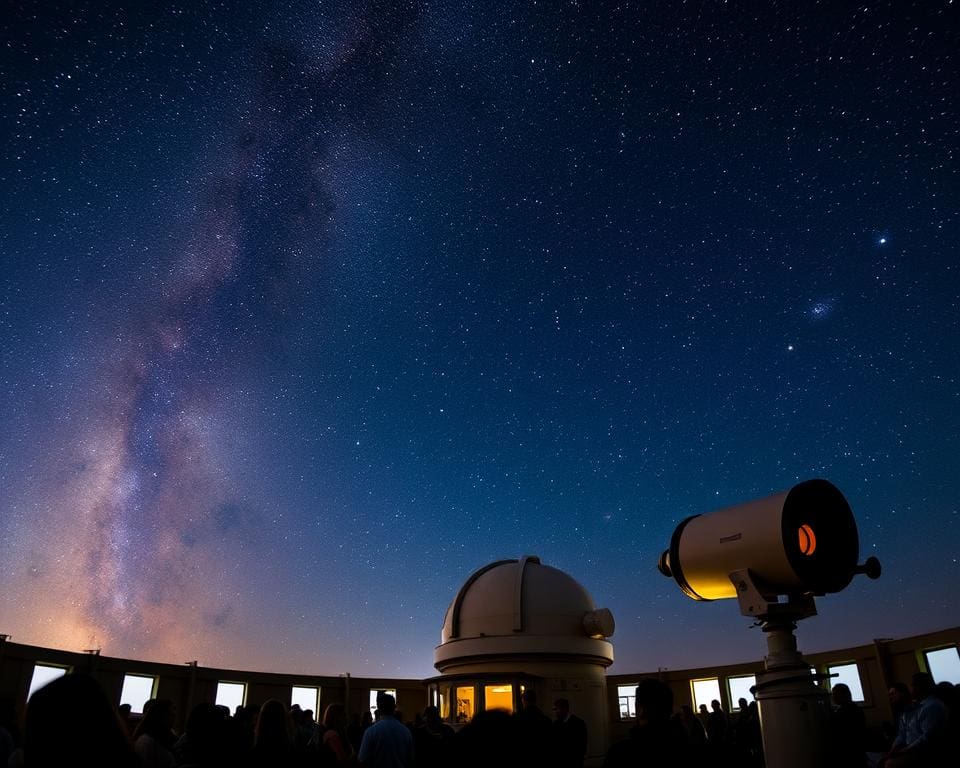 Ga naar een astronomielezing in een observatorium