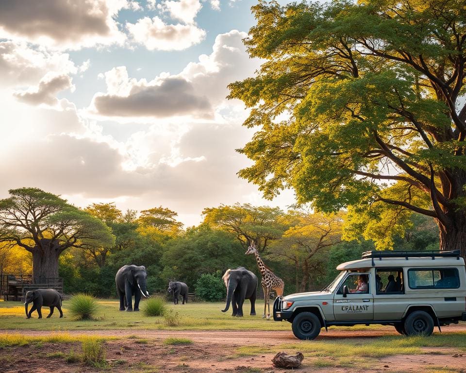 Ga op safari in een dichtbijgelegen natuurpark