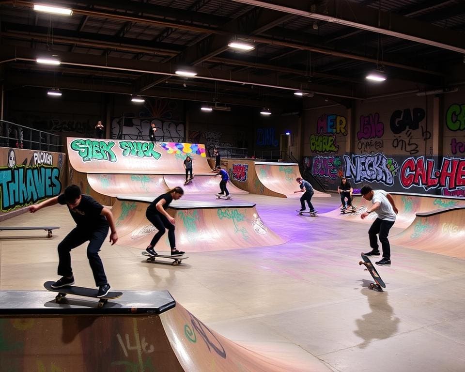 Ga skaten in een indoor skatepark