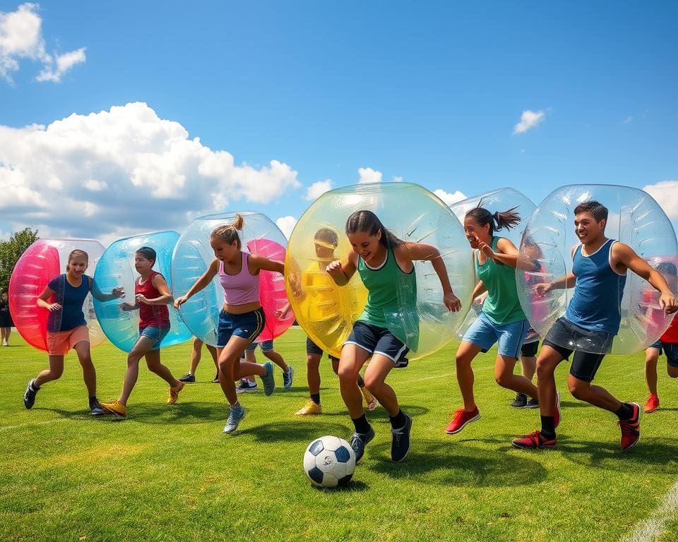 Probeer bubble voetbal met vrienden