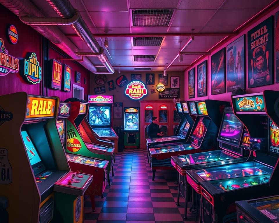 Retro arcadehallen voor nostalgisch plezier