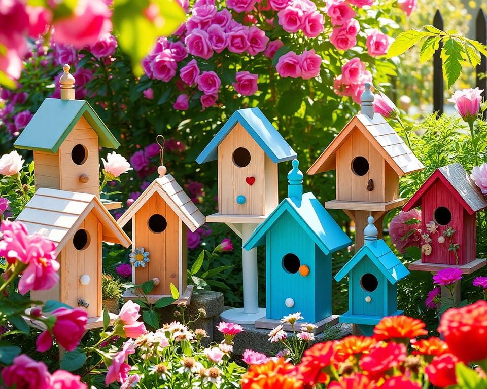 Stijlvolle vogelhuisjes voor een levendige tuin