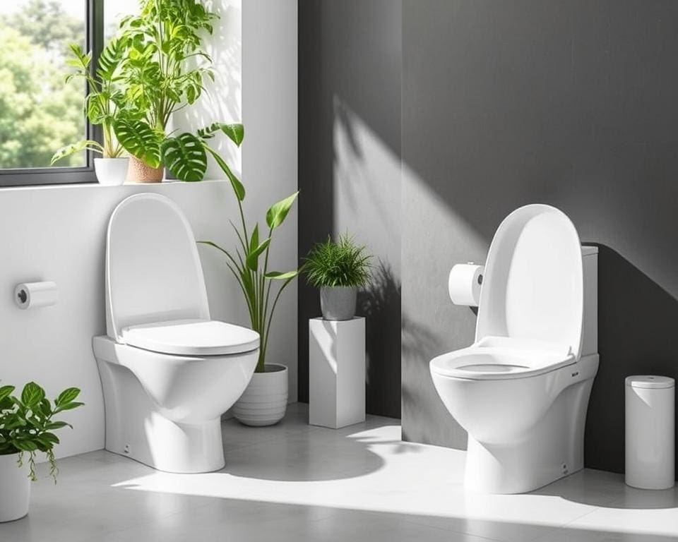 Waterbesparende toiletten met dubbele spoeling