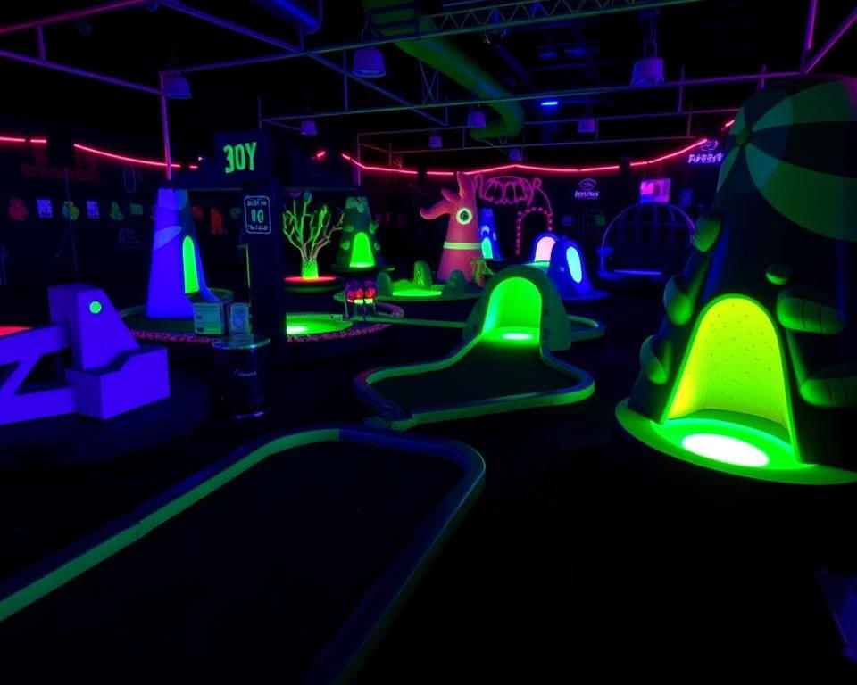 glow-in-the-dark minigolf