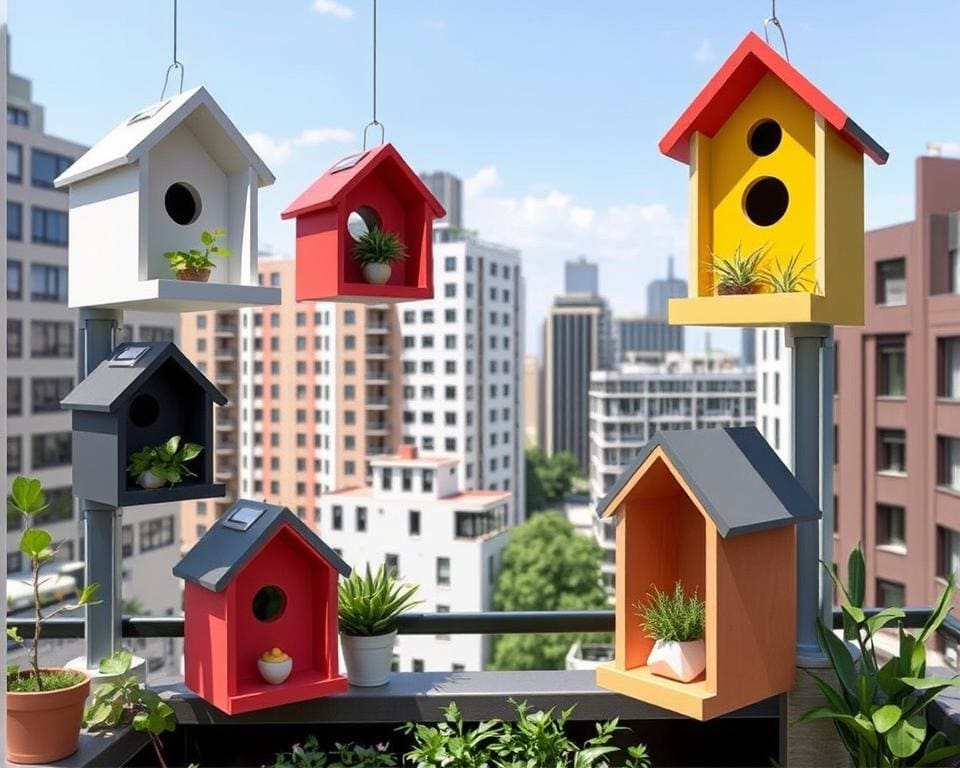 moderne vogelhuisjes voor stadsbalkons