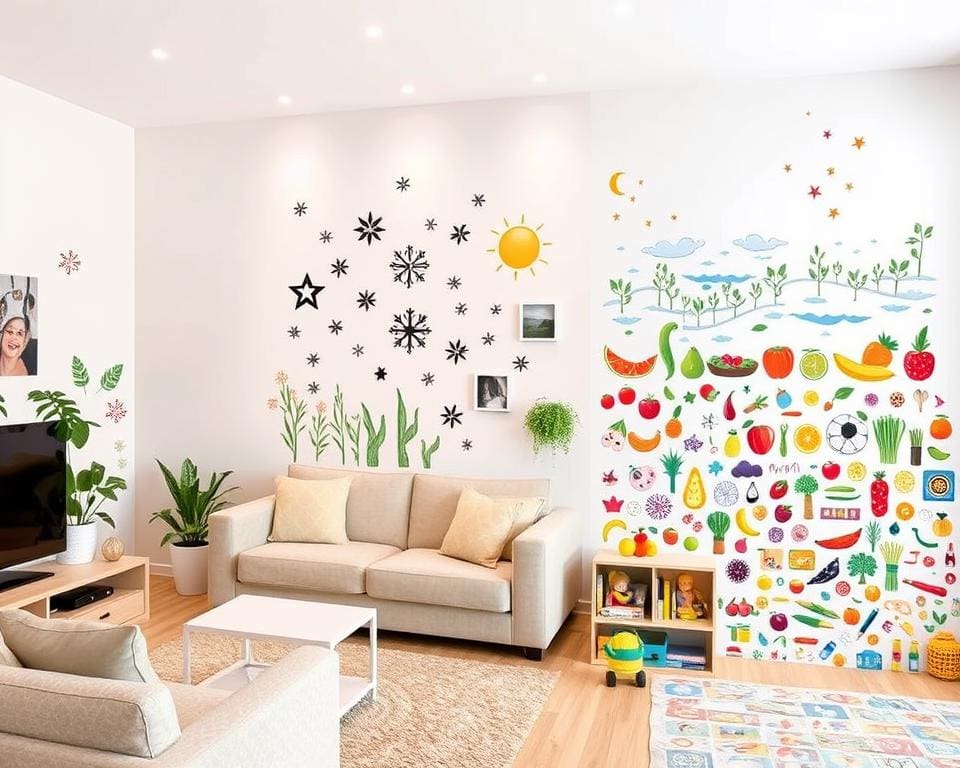 muurstickers woonkamer, slaapkamer, keuken, kinderkamer