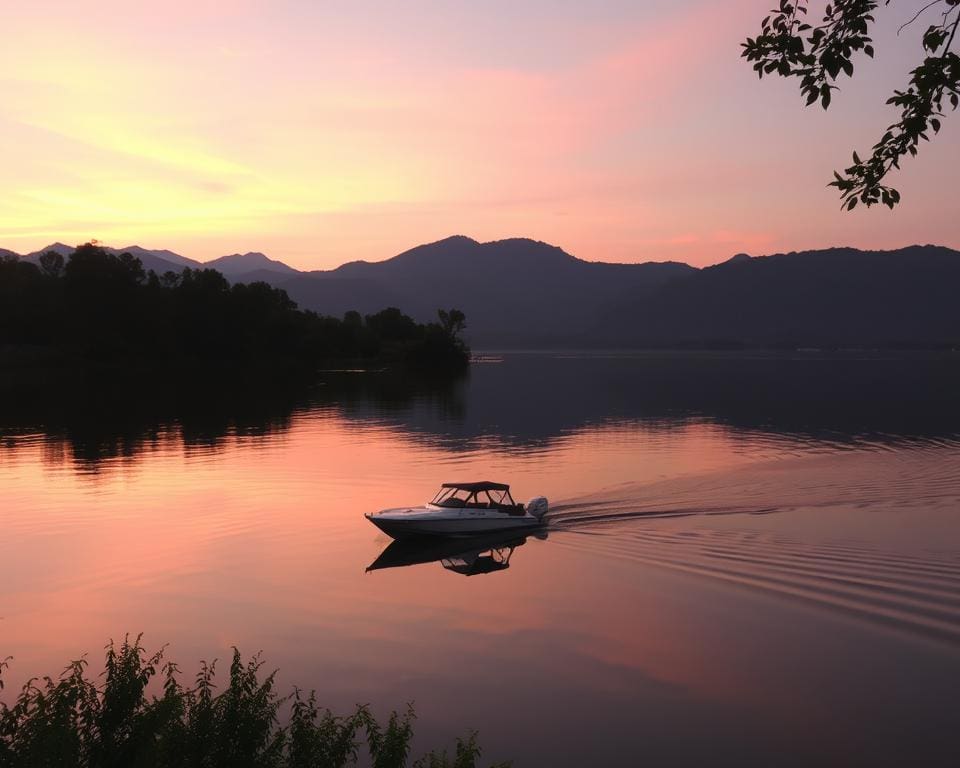 romantische boottochten bij zonsondergang